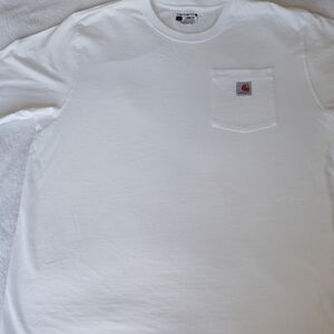 Carhartt Men's White Short Sleeve Shirt with Pocket. Durable. Work wear